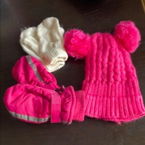 Pink and White Kids Winter Set